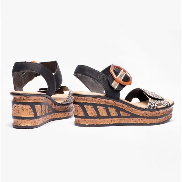 Rieker 68176-00 Womens Sandals Black Multi sold by Shuperb product image thumbnail 3
