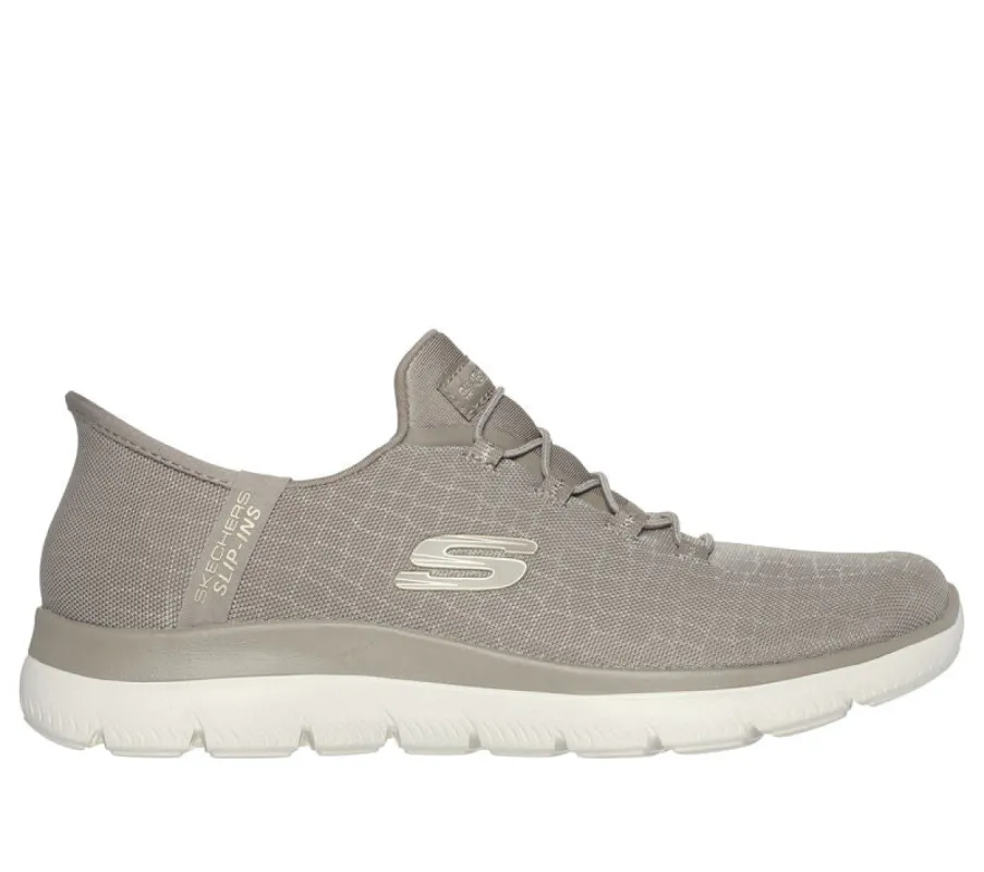 Skechers 150128/TPGD SUMMITS-CLASSY NIGHT Womens Trainers Taupe/Gold sold by Shuperb