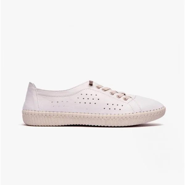 Lotus KAMARI Womens Leather Trainers White sold by Shuperb
