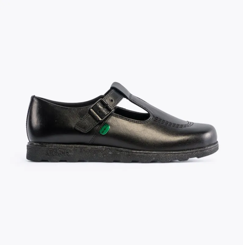 Kickers 115711 FRAGMA T-BUCKLE Girls School Shoes Black sold by Shuperb