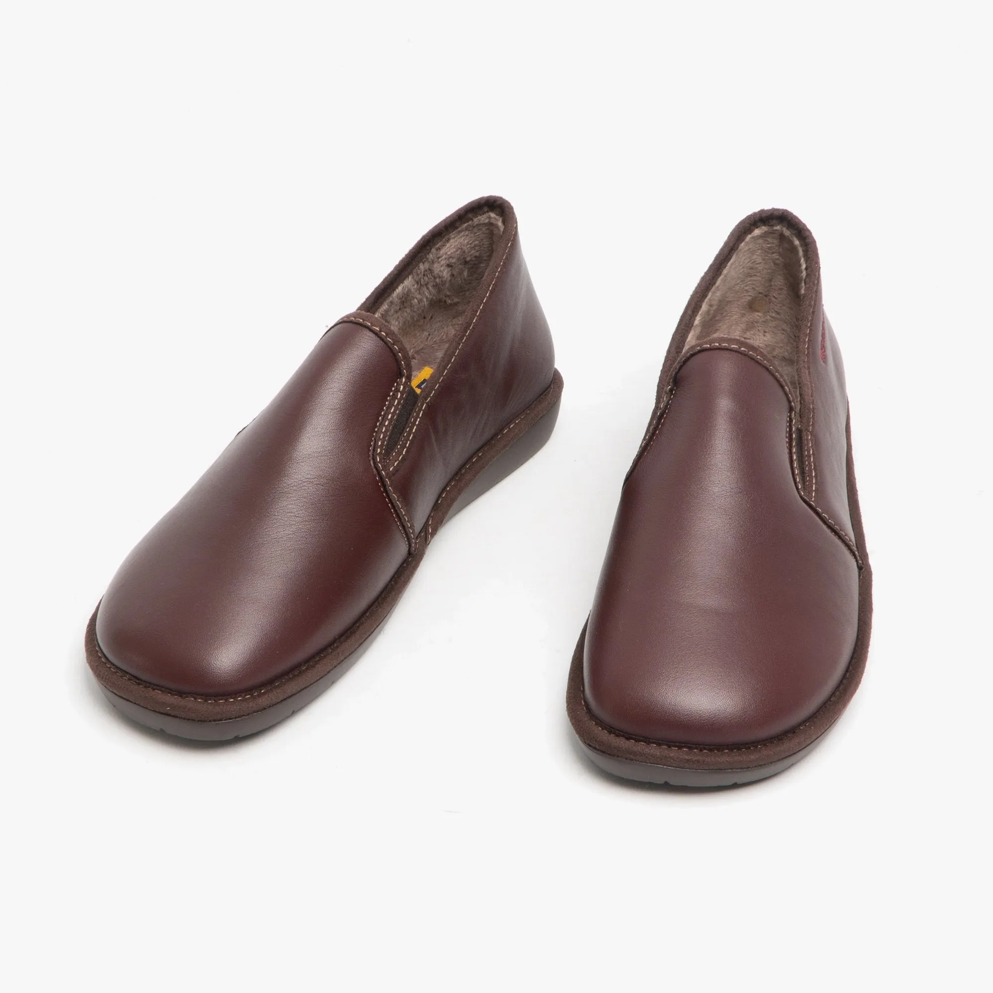663 (DUBLIN) Mens Leather Full Slippers Bordeaux sold by Shuperb product image thumbnail 2