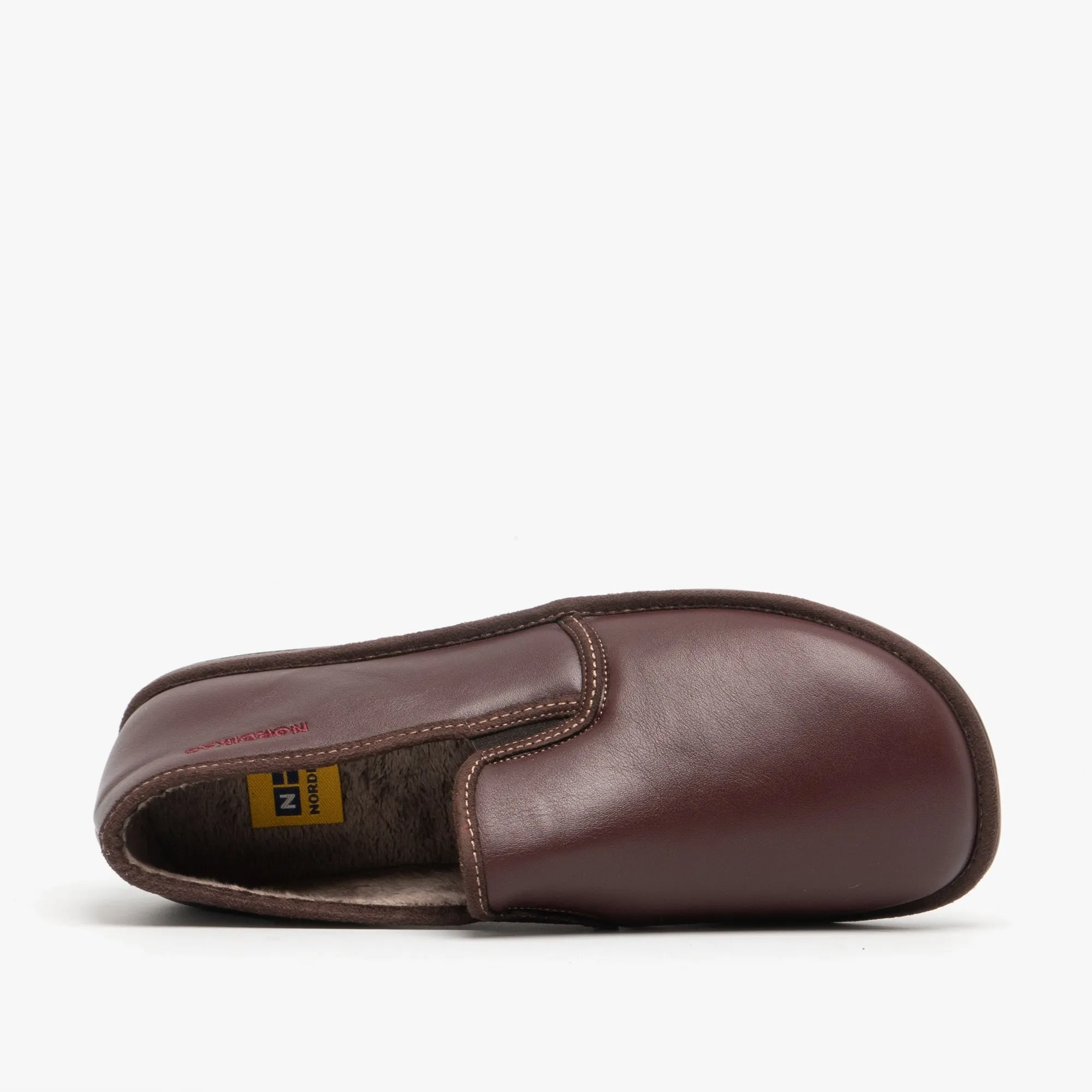 663 (DUBLIN) Mens Leather Full Slippers Bordeaux sold by Shuperb product image thumbnail 3