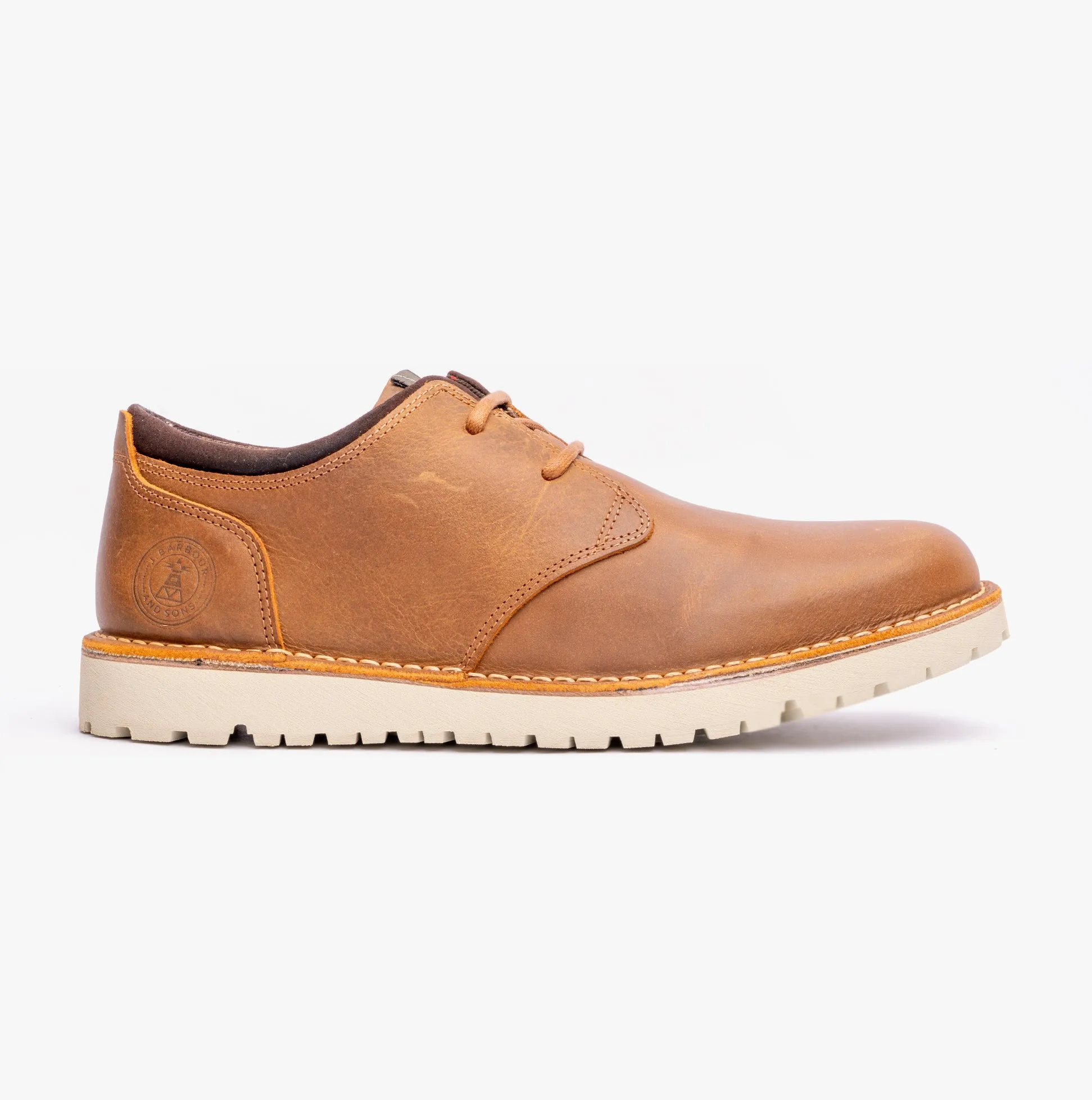 Barbour ACER Mens Derby Shoes Cognac sold by Shuperb