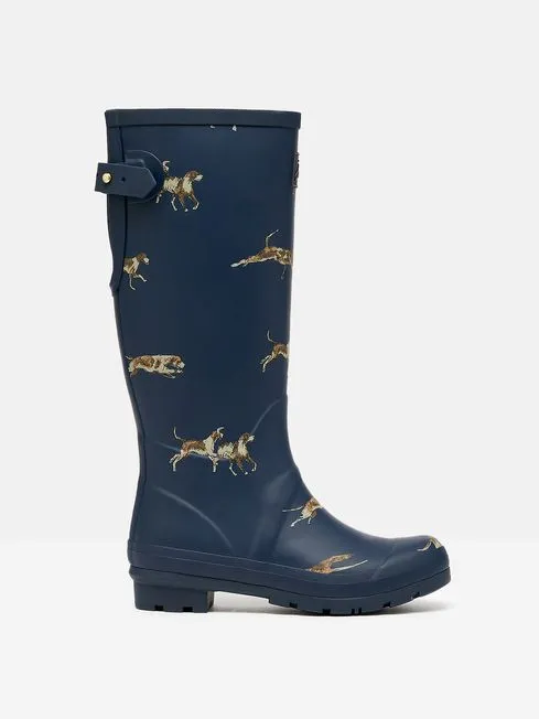 WELLY PRINT Womens Wellies Navy Dog sold by Shuperb