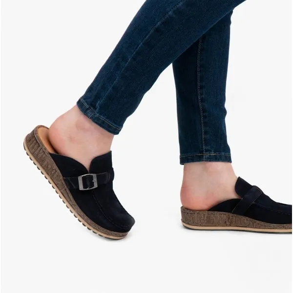 Hush Puppies SORCHA MULE Womens Leather Sandals Navy Suede sold by Shuperb product image thumbnail 2