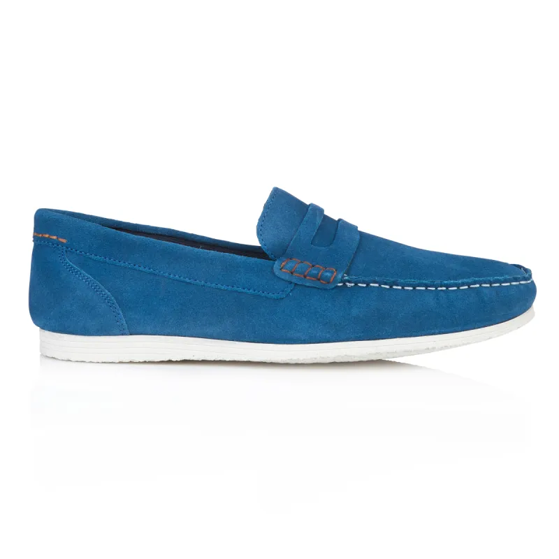 Silver Street London STANHOPE Mens Loafers Blue sold by Shuperb