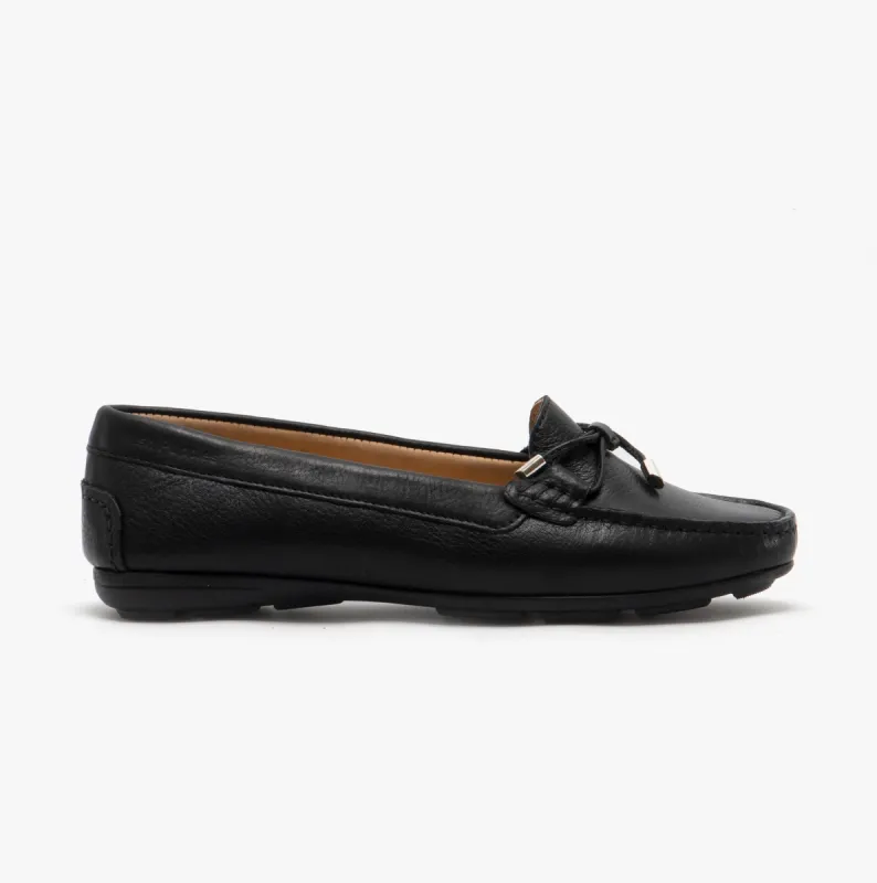 Hush Puppies MAGGIE Womens Leather Loafers Black sold by Shuperb