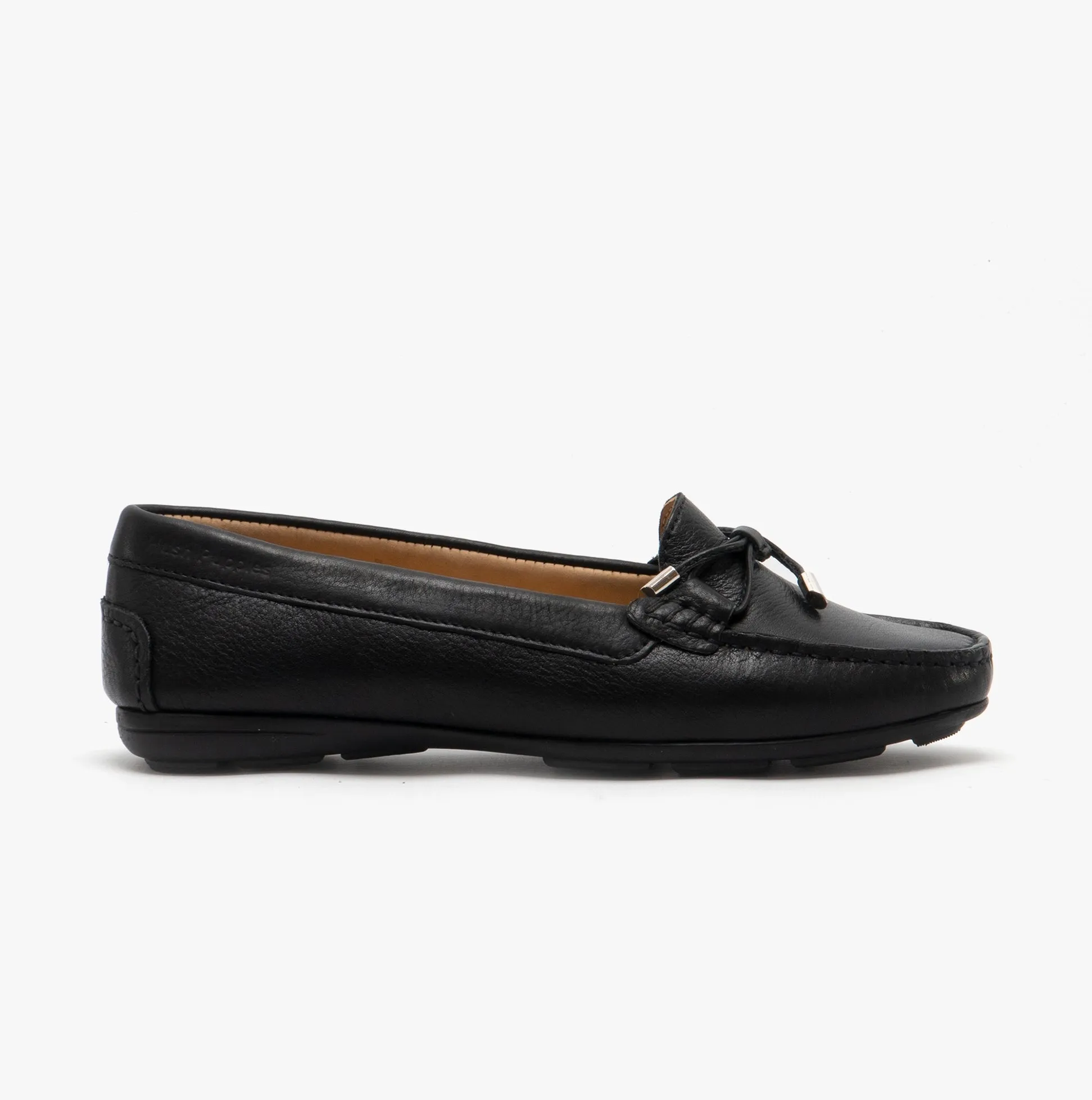 Hush Puppies MAGGIE Womens Leather Loafers Black sold by Shuperb