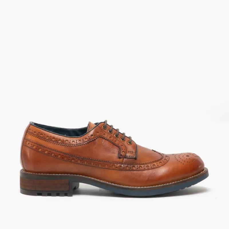 POPLAR Mens Leather Derby Shoes Tan sold by Shuperb