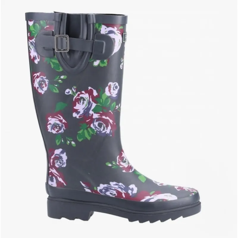 BLOSSOM Ladies Rubber Wellington Boots Purple sold by Shuperb