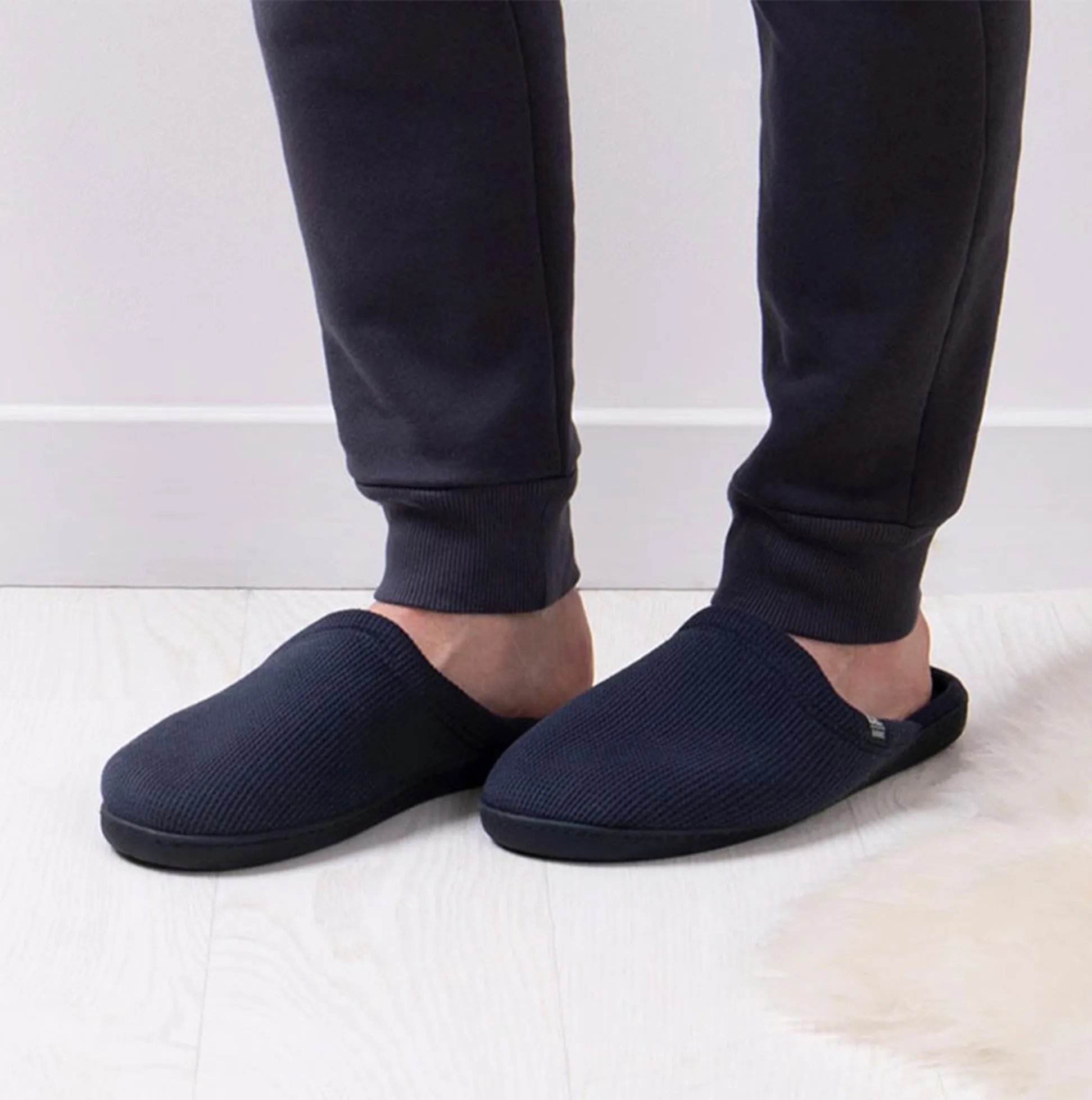 WAFFLE Mens Mule Slippers Dark Navy sold by Shuperb product image thumbnail 4
