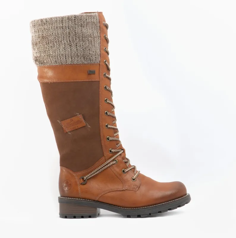 Rieker Z0442-24 Womens Knee High Boots Tan sold by Shuperb
