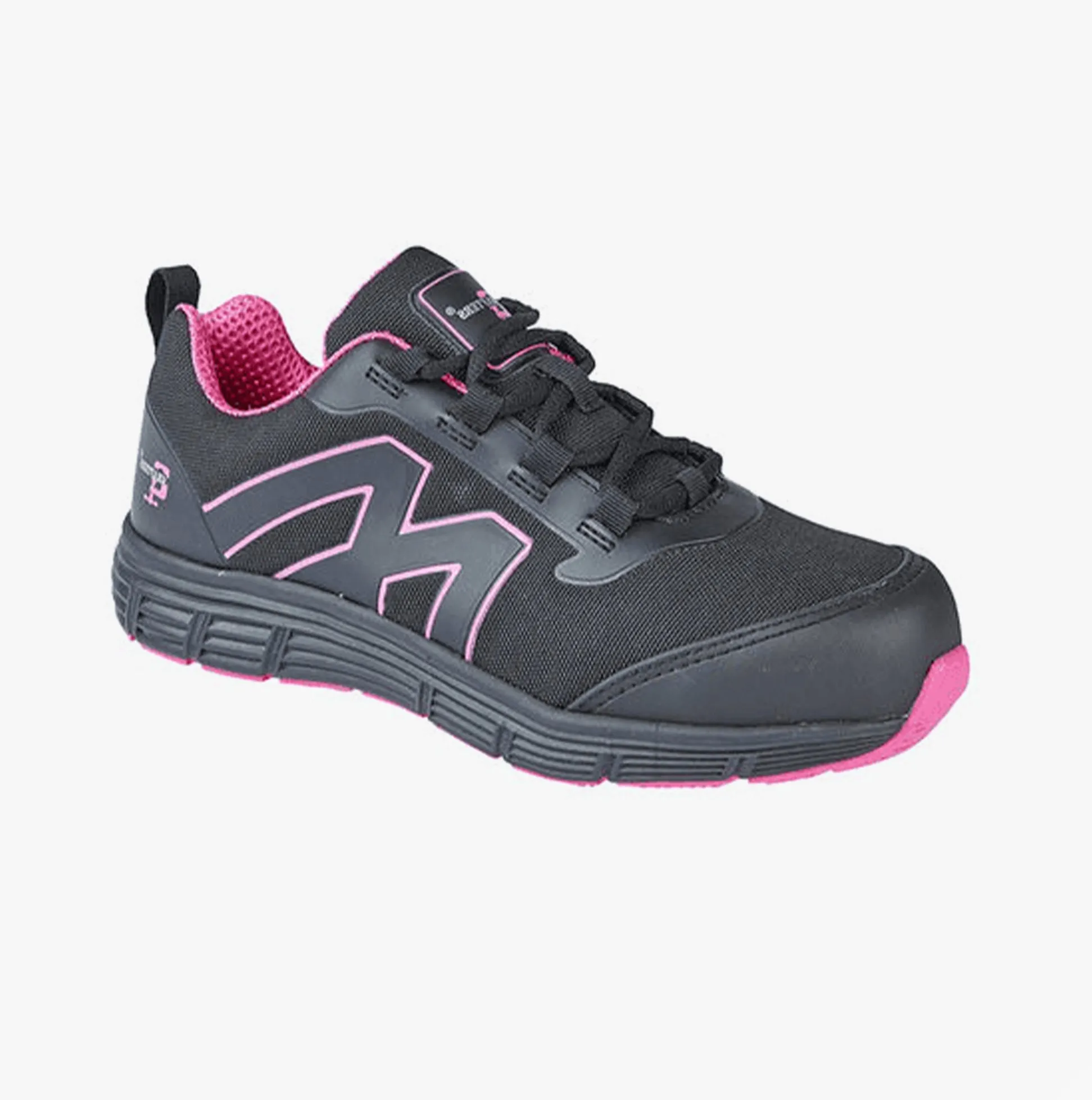 Grafters L383A Womens Safety  Trainers Black/Hot Pink sold by Shuperb