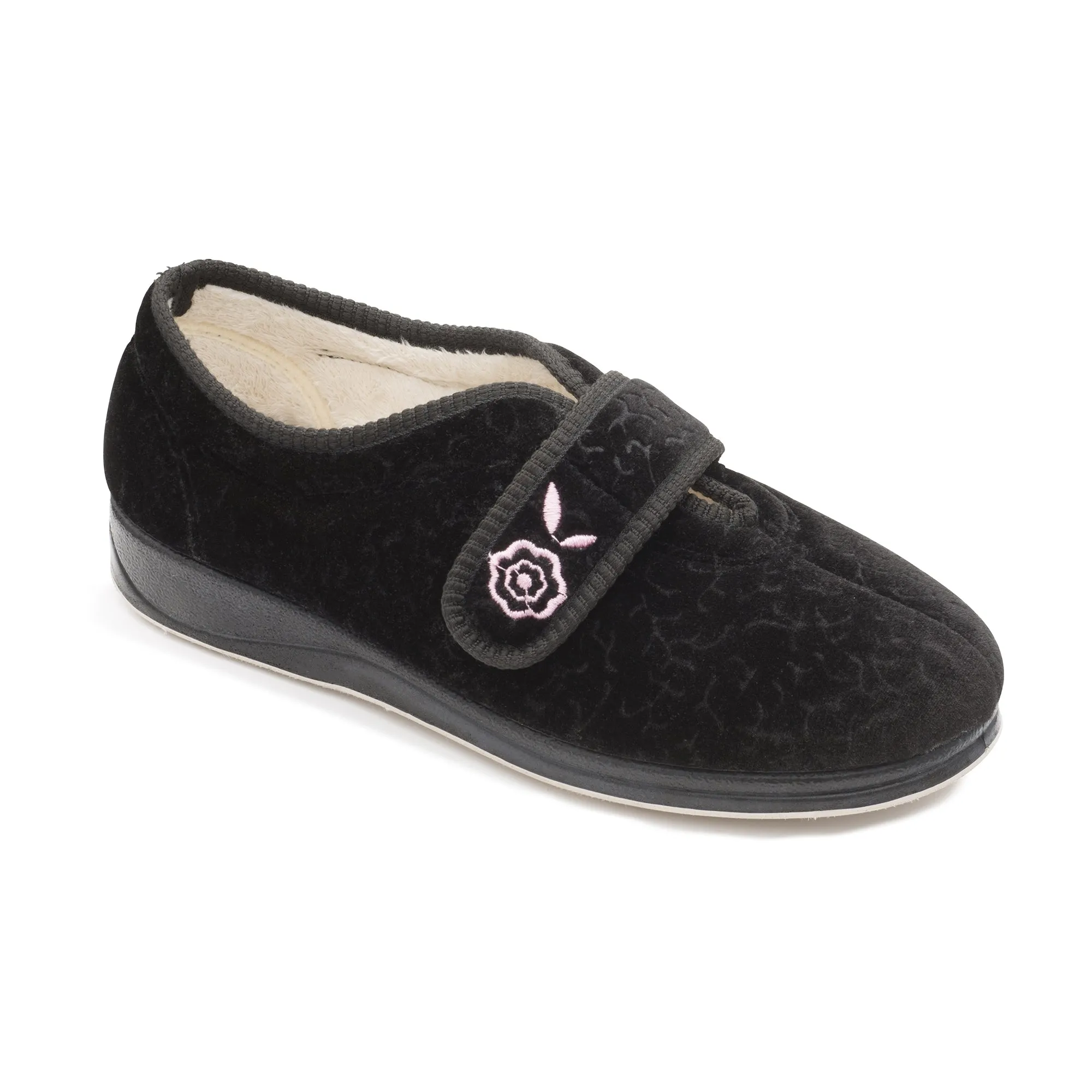 Padders CAMILLA Womens (EE Fit) Touch Fasten Slippers Black sold by Shuperb product image thumbnail 2