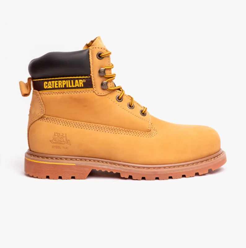 CAT HOLTON S3 Mens Leather Safety Boots Honey made by Caterpillar