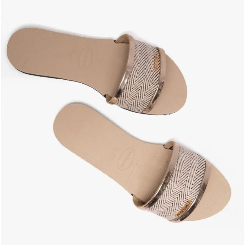 HAV YOU TRANCOSO PREMIUM City Ladies Sliders Sand Grey sold by Shuperb