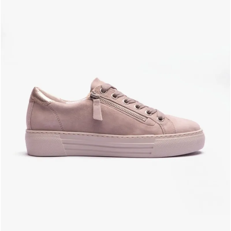 CAMPUS Ladies Wide Platform Suede Trainers Taupe sold by Shuperb