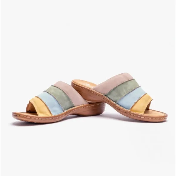 60873-90 Ladies Striped Mules Multi sold by Shuperb product image thumbnail 5
