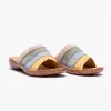 60873-90 Ladies Striped Mules Multi sold by Shuperb