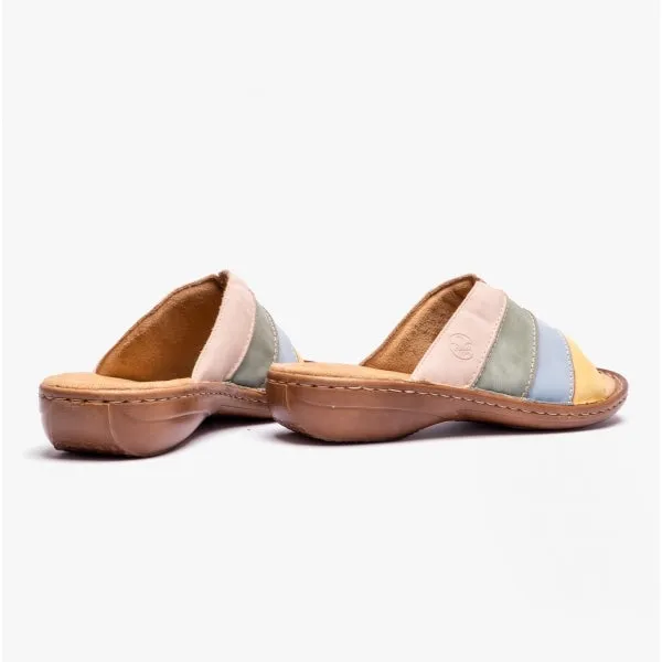 60873-90 Ladies Striped Mules Multi sold by Shuperb product image thumbnail 3
