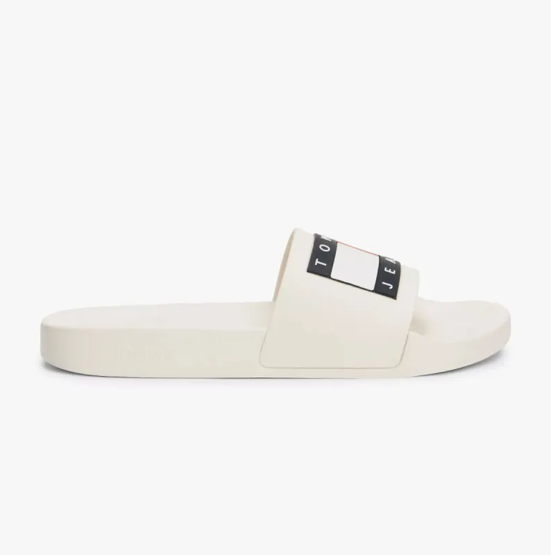 Tommy Hilfiger TJ POOL SLIDES Mens Slides Ecru made by Tommy Hilfiger