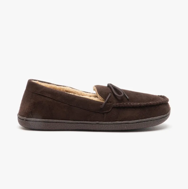 MALCOLM Mens Moccasin Slippers Brown sold by Shuperb