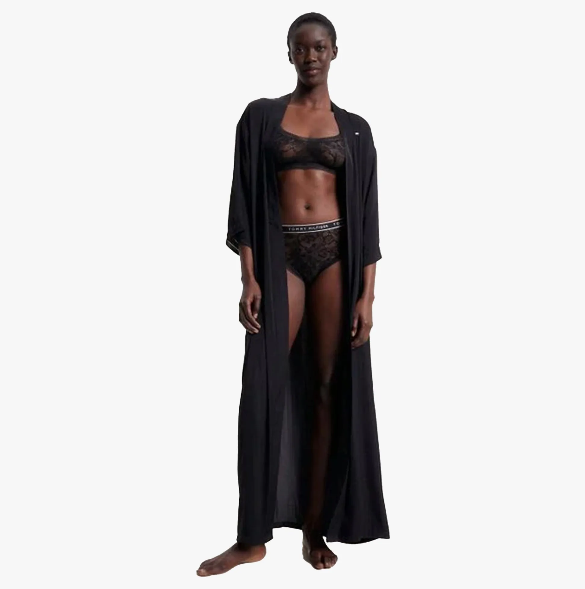 LONG KIMONO Womens Bathrobe Black sold by Shuperb product image thumbnail 4
