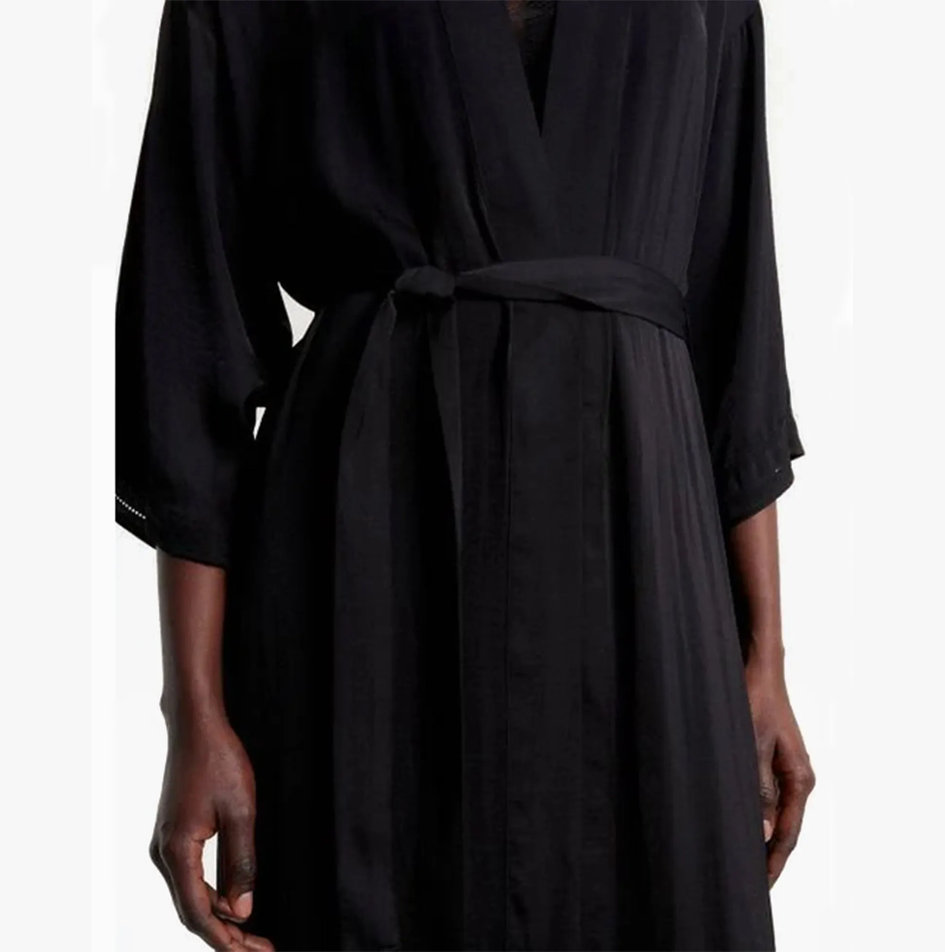 LONG KIMONO Womens Bathrobe Black sold by Shuperb product image thumbnail 3