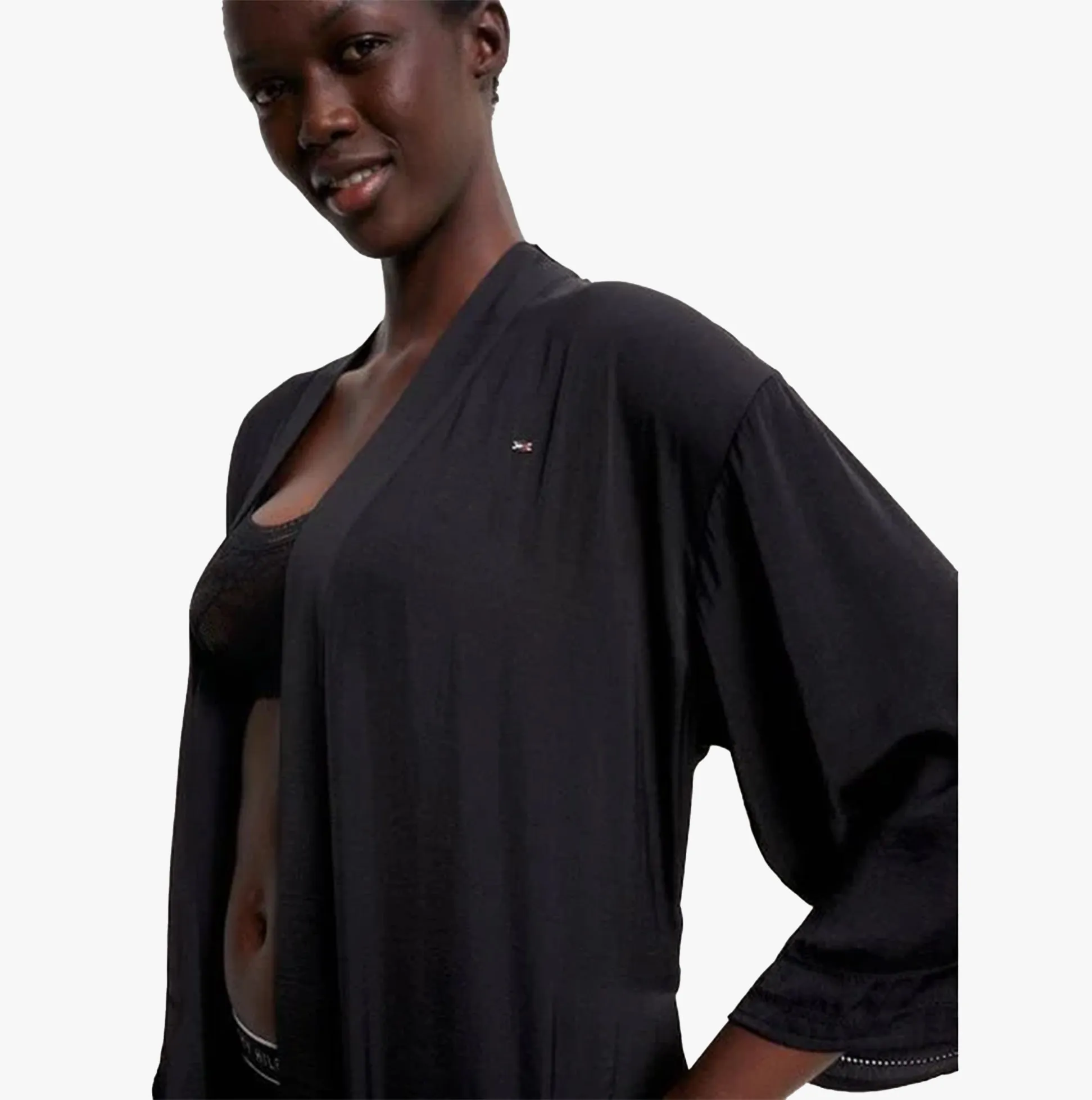 LONG KIMONO Womens Bathrobe Black sold by Shuperb product image thumbnail 2
