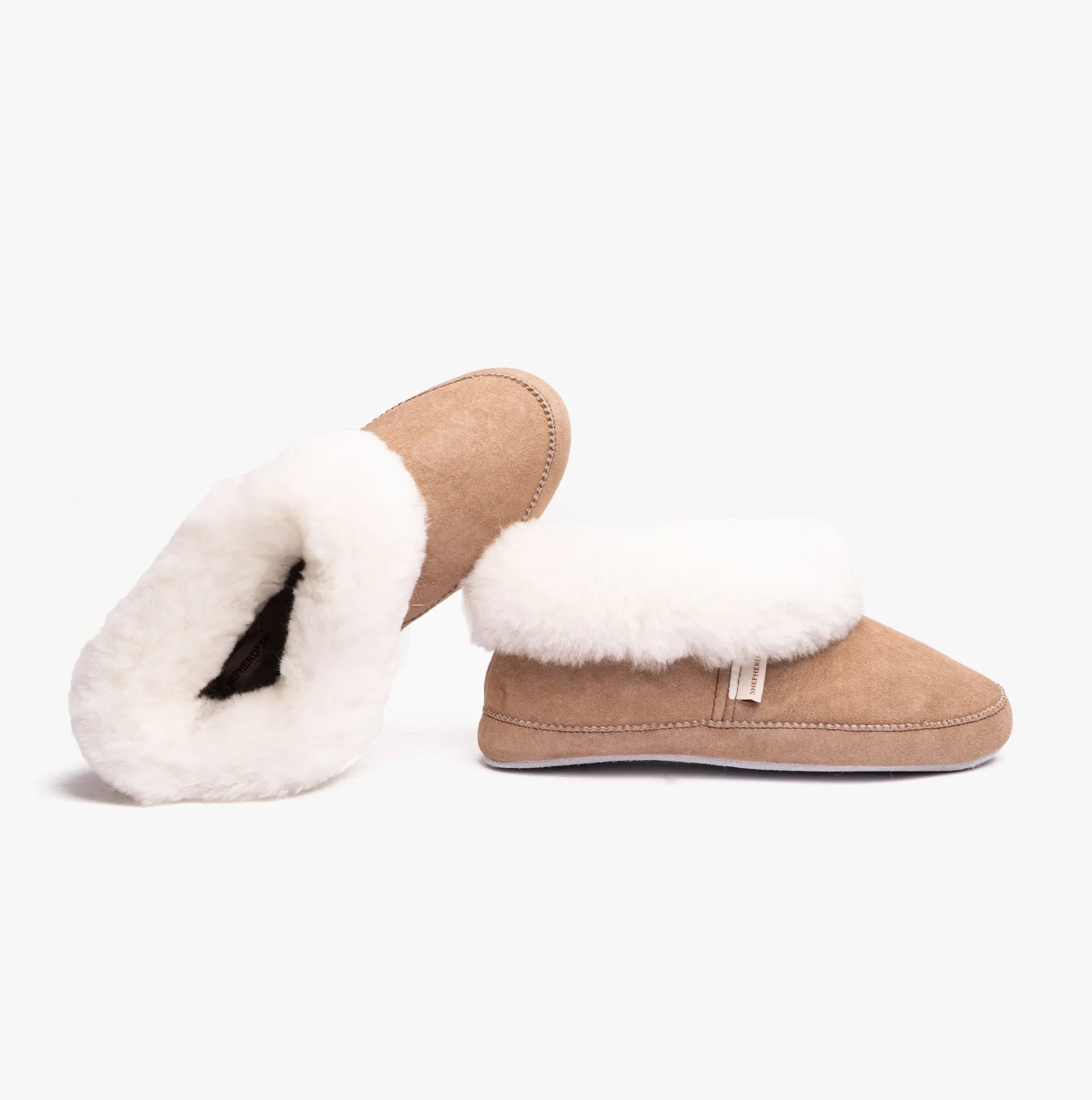 EMMY Ladies Sheepskin Full Slippers Stone/White sold by Shuperb product image thumbnail 4