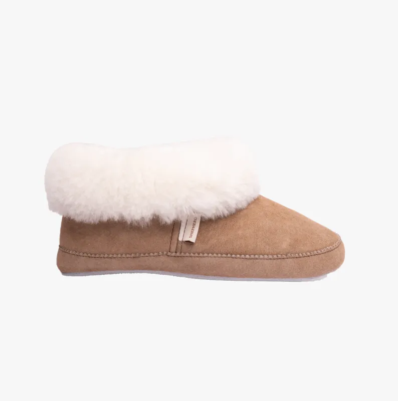 EMMY Ladies Sheepskin Full Slippers Stone/White sold by Shuperb