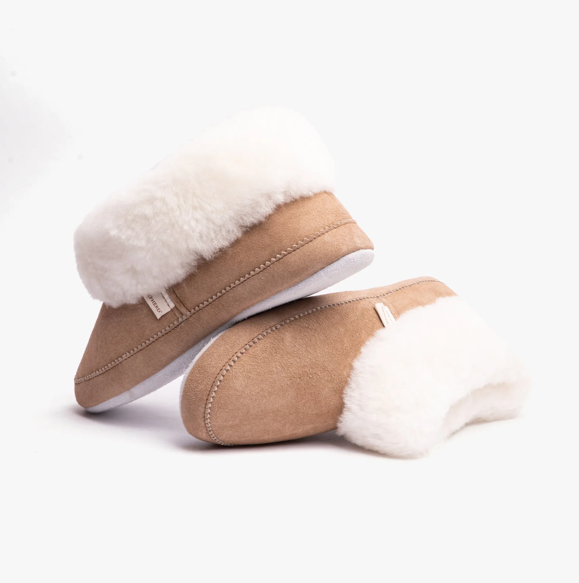 EMMY Ladies Sheepskin Full Slippers Stone/White sold by Shuperb product image thumbnail 5