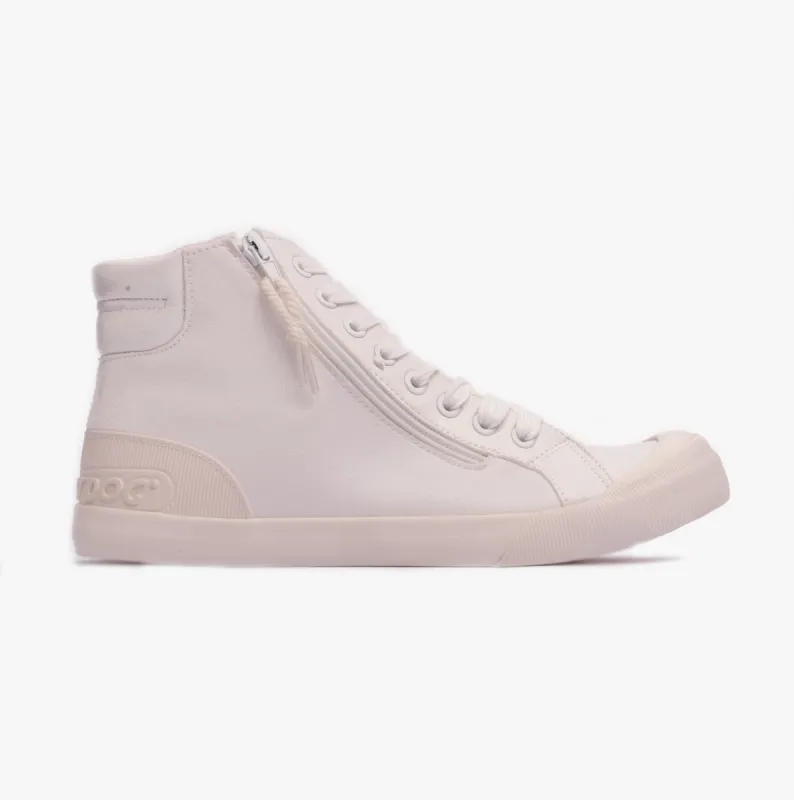Rocket Dog JAZZIN HI SPORTY PU Womens Trainers White sold by Shuperb