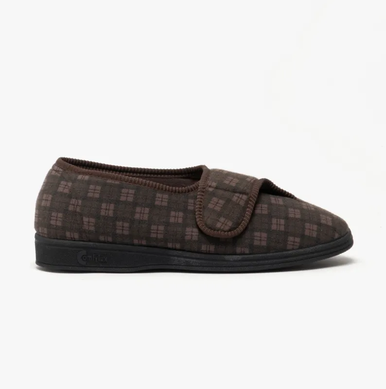 Comfylux PAUL Mens Full Slippers Brown sold by Shuperb