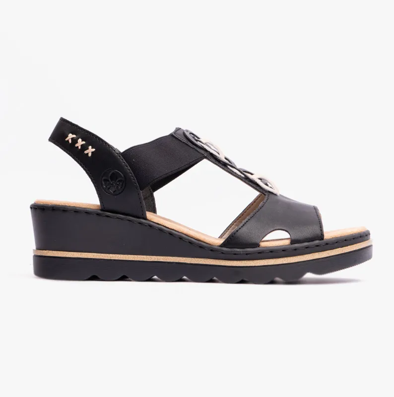 Rieker 67498-00 Womens Sandals Black sold by Shuperb