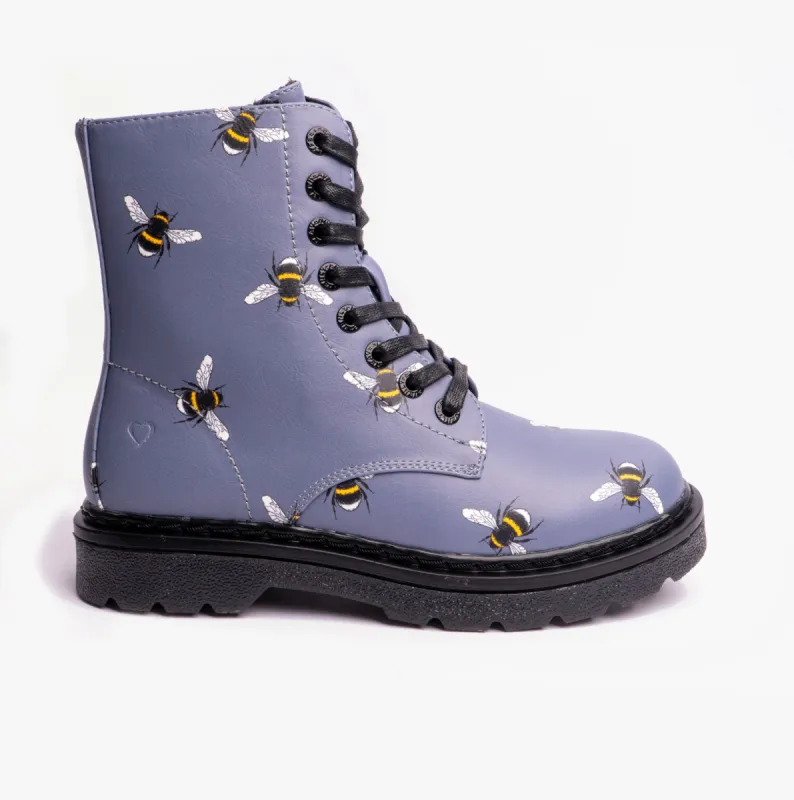 JUSTINA2 BEE PRINT Womens Ankle Boots Denim sold by Shuperb