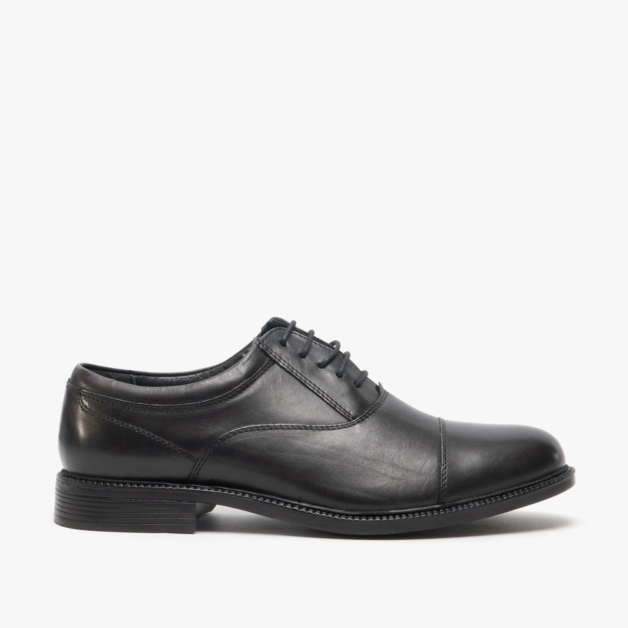 Roamers CLARK Mens Leather Fuller Fitting Capped Oxford Shoes Black sold by Shuperb