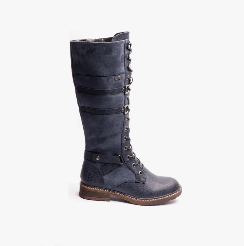 Rieker 94732-14 Womens Knee High Boots Blue made by Rieker