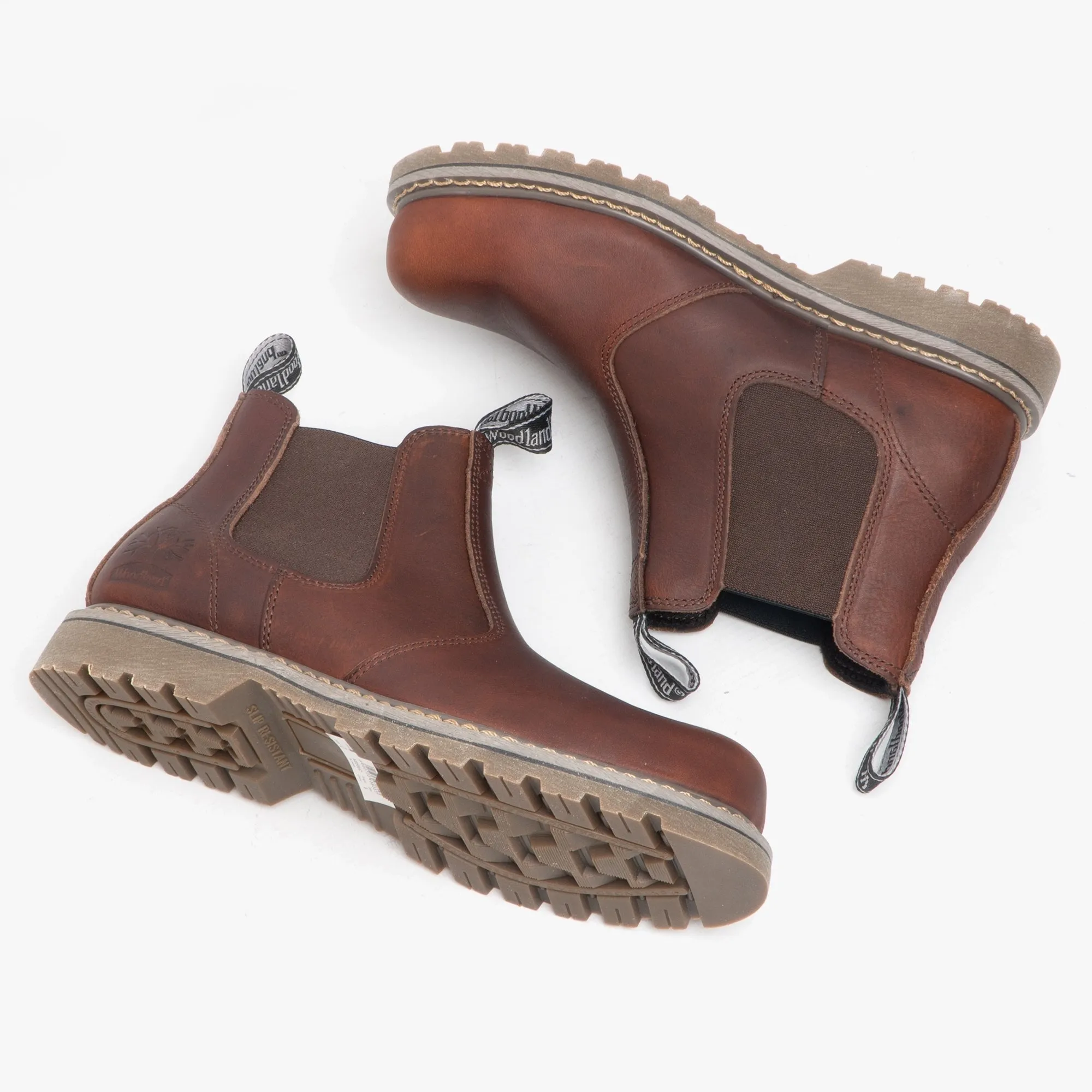 Woodland GABE Mens Leather Twin Gusset Chelsea Boots Dark Brown sold by Shuperb product image thumbnail 2