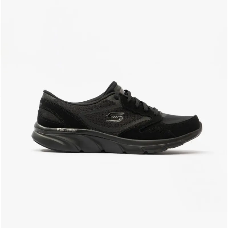 D'LUX COMFORT-PLENTY SUCCESS Ladies Leather Lace-Up Trainers Black sold by Shuperb