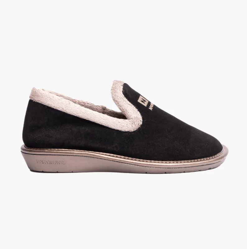 AFELPADO NEGRO Womens Full Slipper Black sold by Shuperb