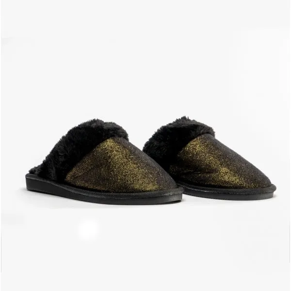 Jo & Joe SHIMMER Womens Mule Slippers Black sold by Shuperb product image thumbnail 3