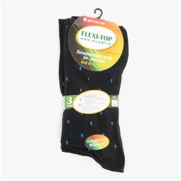 Shuperb Mens 3 Pack Of Diabetic Dash Socks Black/Multi: One Size sold by Shuperb product image thumbnail 2