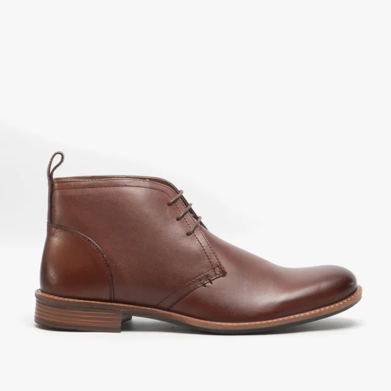TOBIAS Mens Leather Desert Boots Brown sold by Shuperb