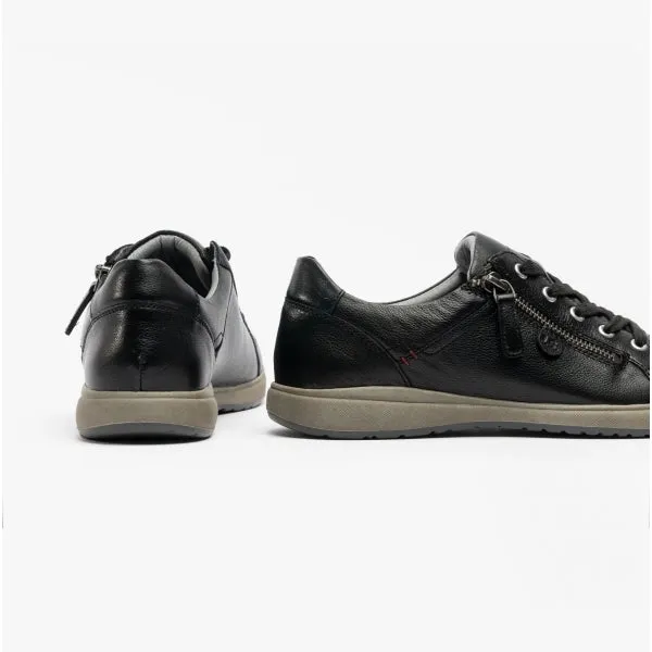 CAREN 12 Ladies Leather Trainers Black sold by Shuperb product image thumbnail 3