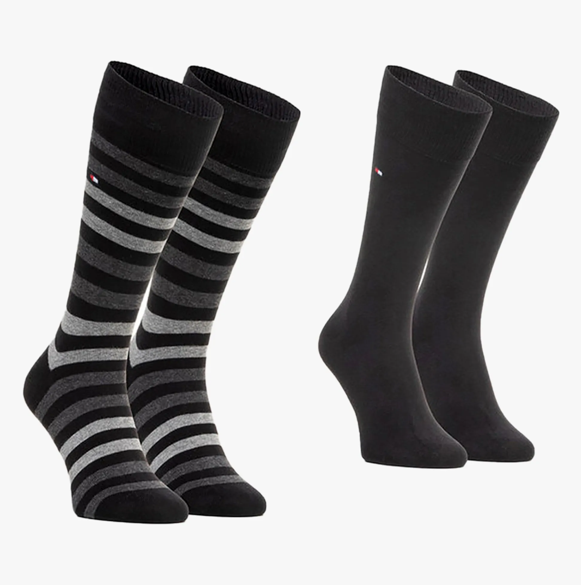 Tommy Hilfiger 2 Pack Mens Crew Stripe Socks Black sold by Shuperb product image thumbnail 2