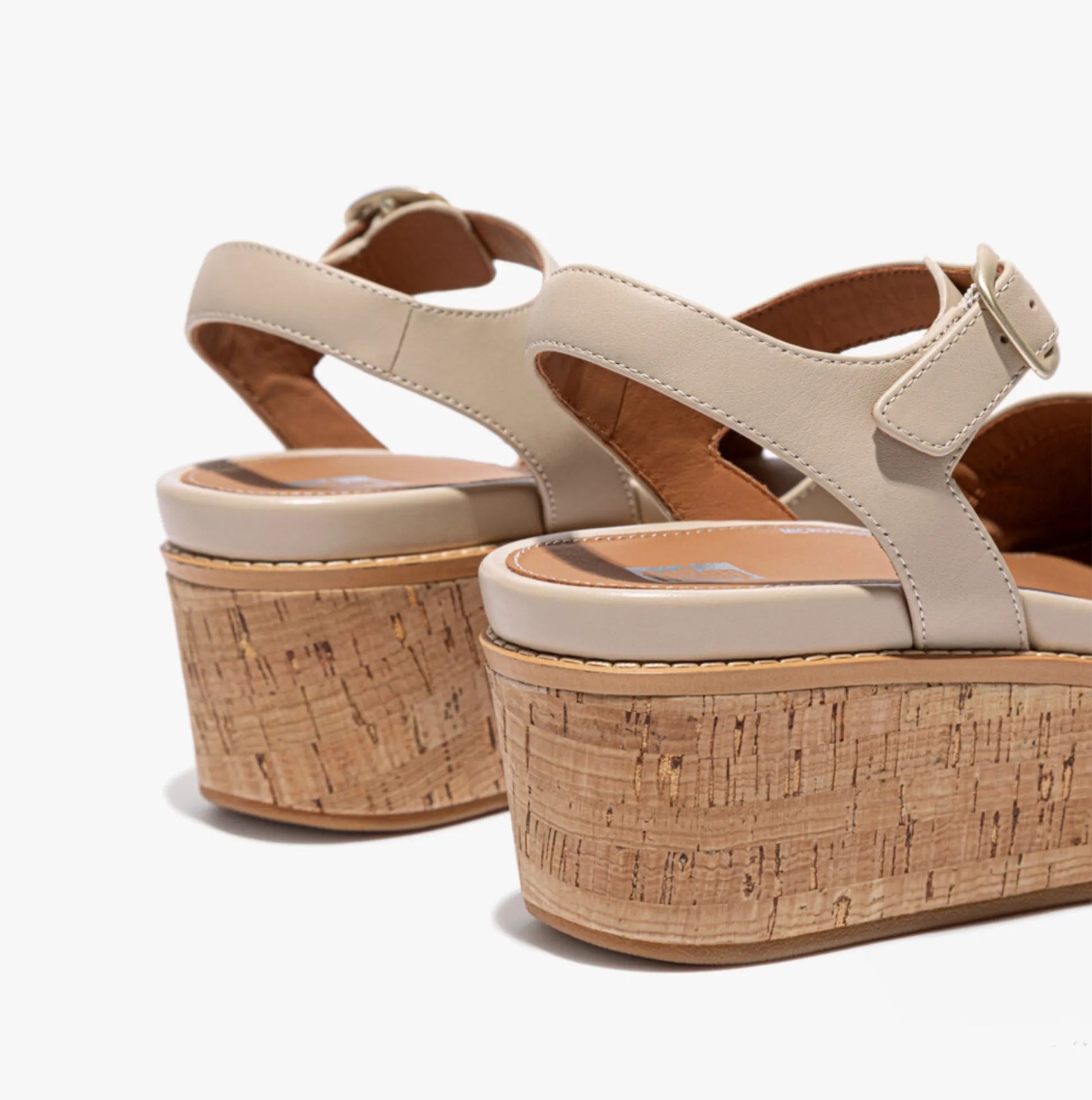 ELOISE Ladies Cork-Wrap Wedge Sandals Stone Beige sold by Shuperb product image thumbnail 4