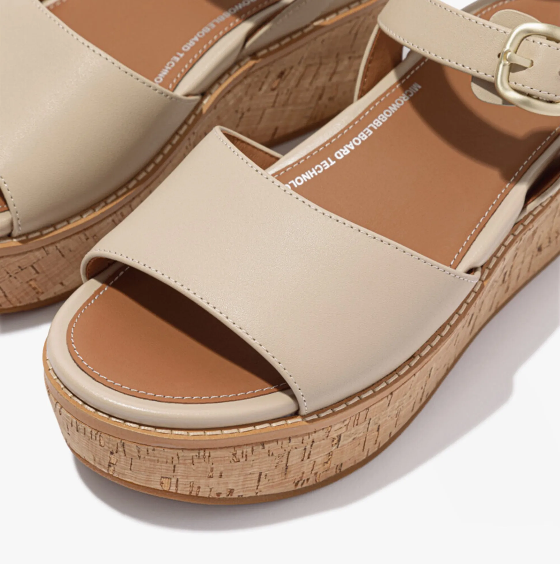 ELOISE Ladies Cork-Wrap Wedge Sandals Stone Beige sold by Shuperb product image thumbnail 2