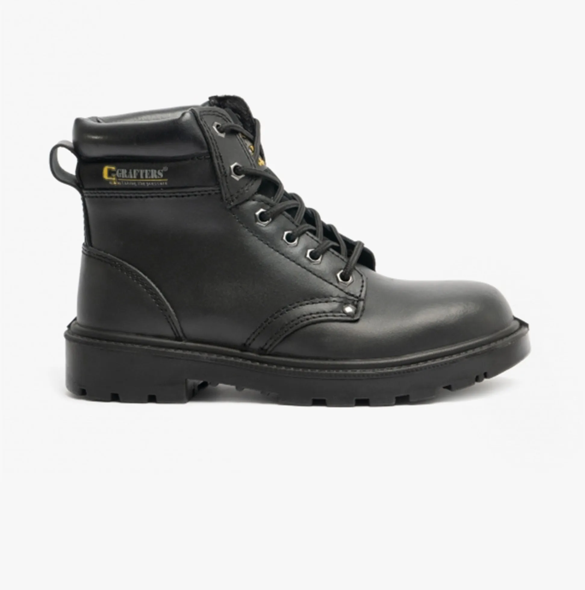 Grafters APPRENTICE Unisex Leather Safety Boots Black sold by Shuperb