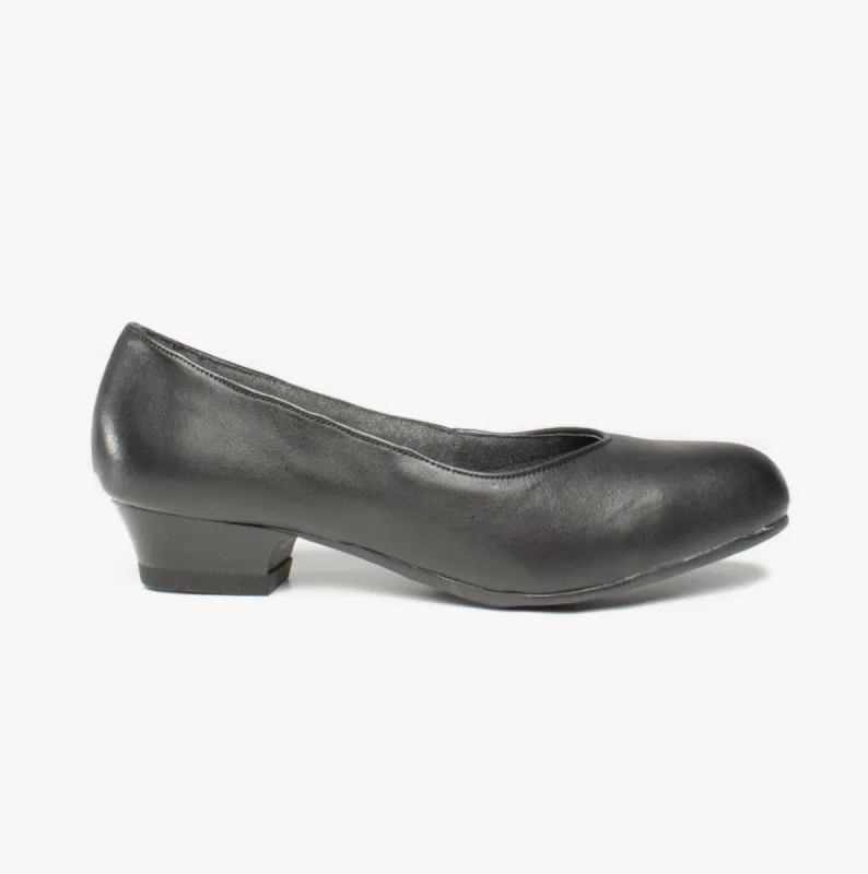 FS96 Ladies Leather Safety Court Shoes Black sold by Shuperb